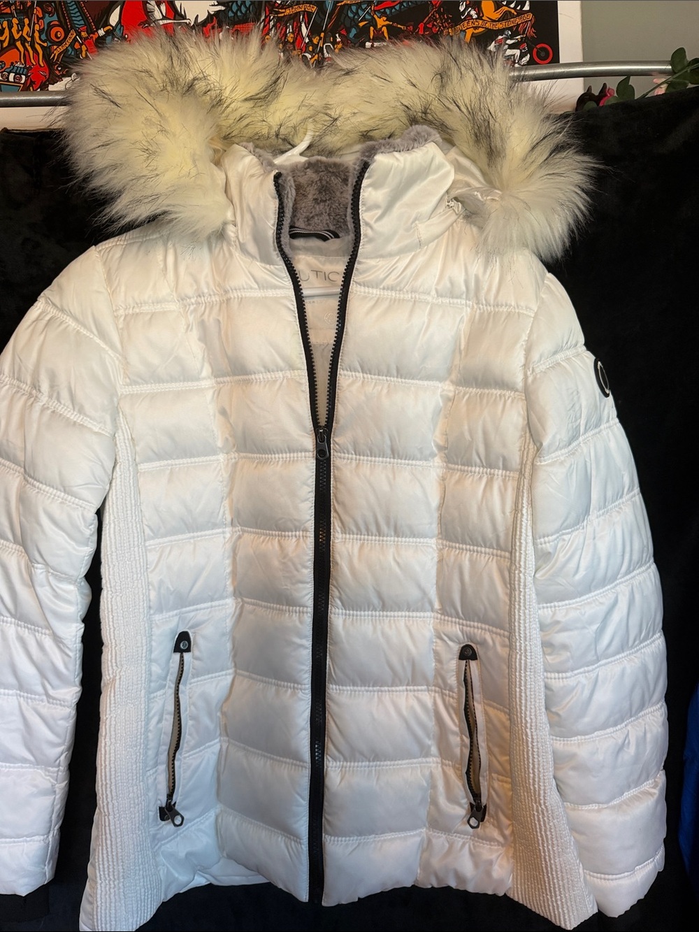 Nautica Ladies puff Jacket with Faux Fur Trim